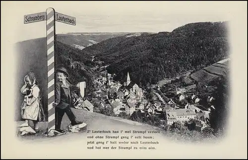 Ansichtskarte Schramberg/Lauterbach Gedicht vom verlorenem Strumpf, 21.3.1939