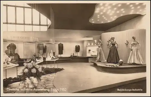155 Schurz auf AK Industrieausstellung Bekleidung passender SSt BERLIN 25.9.1952