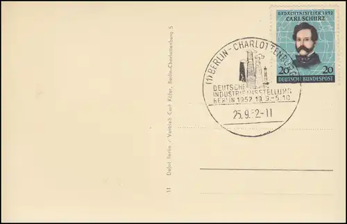 155 Schurz auf AK Industrieausstellung Bekleidung passender SSt BERLIN 25.9.1952