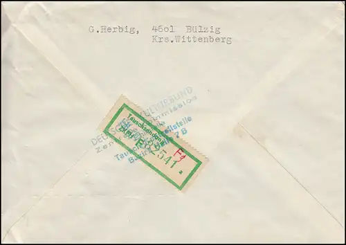 613 timbre postal 1 FF R lettre de commande DESSAU 26.9.66 vers Flörsheim/Main
