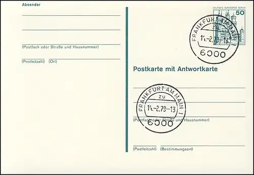 P 112 - BuS 50/50 Pf mit Strichlinien, VS-O Frankfurt 6000