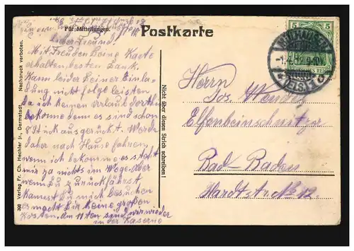 AK Compagnie School: Une petite pause, MÜLHAUSEN / ELS. 1.4.1912 après Baden-Baden