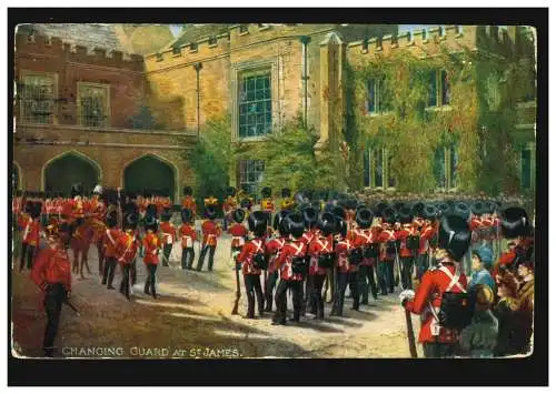 Englische AK Wachablösung: Changing Guard at St. James, LONDON 19.10.1904