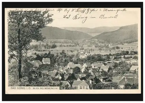 AK Bad König im Odenwald Blick ins Mümlingtal, Feldpost 24.3.15 