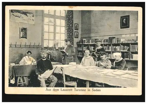 AK Aus dem Lazarett Turenne in Sedan, Feldpost BS Feldlazarett 323 - 13.9.1917