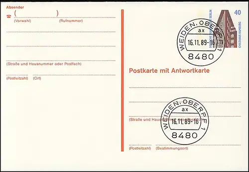 P 132 - SWK 40/40 Pf Leuchtbalken dicht am Werteindruck, VS-O Weiden