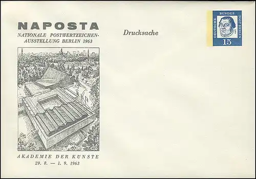 Privé-GA PU 30/2, Berlin Luther 15 Pfennig NAPOSTA 1963 / Exposition **