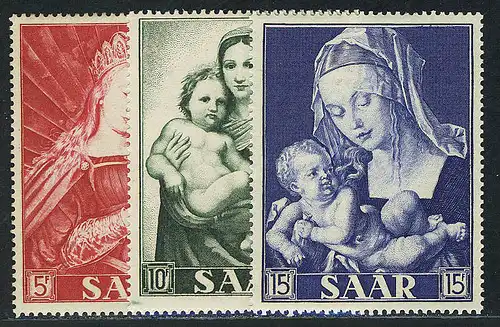 351-353 Marianisches Jahr Madonnen 1954, Satz ** postfrisch