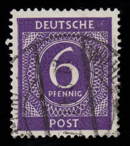 Alliierte Besetzung 916a Ziffer 6 Pf, blauviolett, O