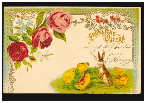 Carte de Pâques avec des points de chute en jouant, VIENNE vers 1910 comme carte postale locale