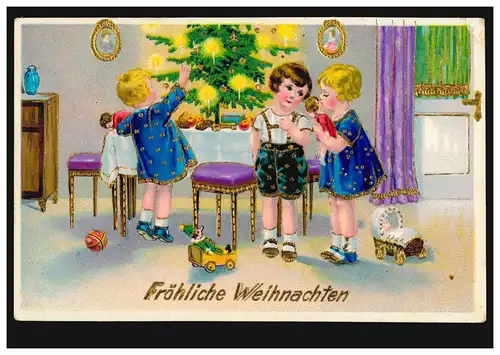 Carte de Noël Enfants à la décoration des arbres & cadeaux ELLWANGEN 11.12.30