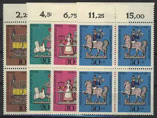 348-351 Wofa figures en étain 1969, OR-Vbl phrase **