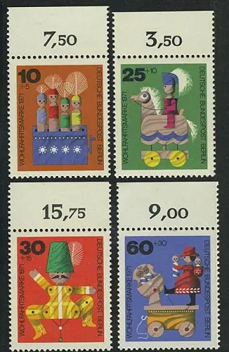 412-415 Wofa Holzspielzeug 1971, Oberrand, Satz **