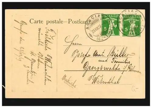 Carte de Noël Chœur d'enfant avec musique violon, ACACIAS / GENÈVE 23.12.1909
