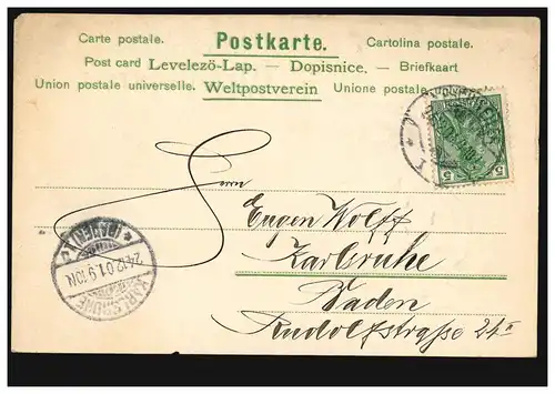 Carte de prédilection Joyeux Noël Nain tombe sapin, ESCHWEILER 24.12.1901