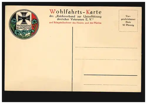 Carte de bien-être Vétérans e.V. Général de Hindenburg, non utilisé