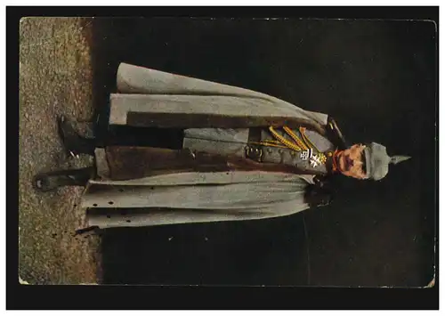 AK Kaiser Guillaume II dans le champ, en tant que carte postale de champ 17.7.1916