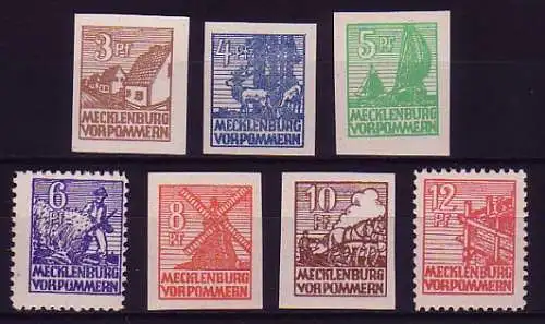 29-36x Freimarken 7 Werte x, Satz postfrisch **