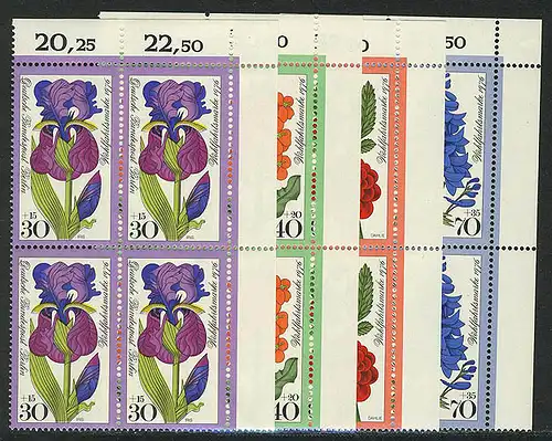 524-527 Wofa Fleurs de jardin 1976, E-Vbl o.r.