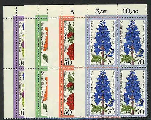 524-527 Wofa Gartenblumen 1976, E-Vbl o.l. Satz **