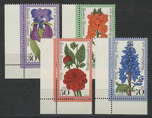 524-527 Wofa Fleurs de jardin 1976, coin et l. ensemble **