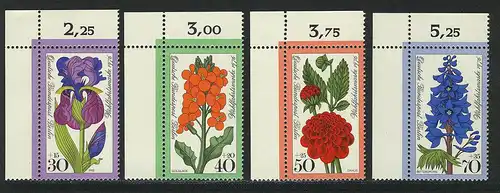 524-527 Wofa Gartenblumen 1976, Ecke o.l. Satz **