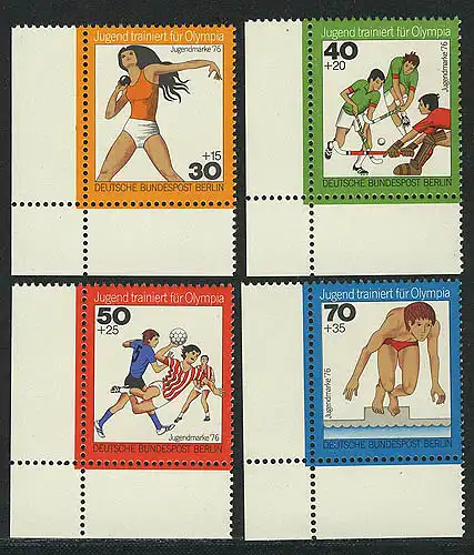 517-520 Jugend Olympia 1976, Ecke u.l. Satz **