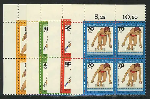 517-520 Jeunesse Olympia 1976, E-Vbl o.l. Taux **