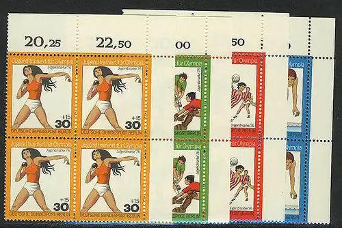 517-520 Jugend Olympia 1976, E-Vbl o.r. Satz **