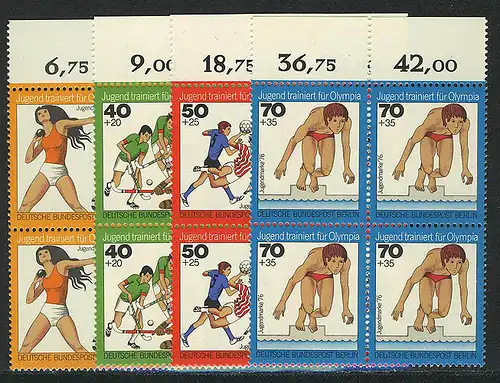 517-520 Jugend Olympia 1976, OR-Vbl Satz **