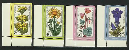 510-513 Wofa Alpenblumen 1975, Ecke u.l. Satz **