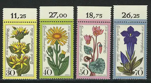 510-513 Wofa Fleurs alpines 1975, Oberrand, Set **