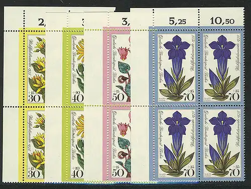 510-513 Wofa Fleurs alpines 1975, E-Vbl o.l. phrase **