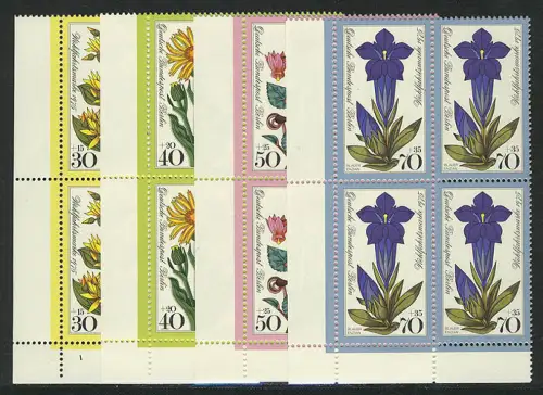 510-513 Wofa Alpenblumen 1975, E-Vbl u.l. Satz **