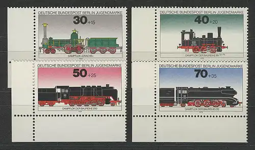 488-491 Jugend Eisenbahn Lokomotiven 1975, Ecke u.l. Satz **