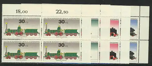 488-491 Jugend Eisenbahn Lokomotiven 1975, E-Vbl o.r. Satz **