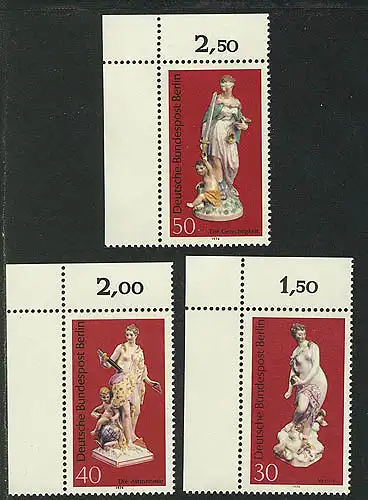 478-480 Berliner Porzellan 1974, Ecke o.l. Satz **