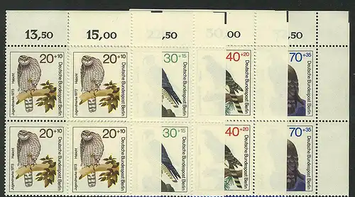 442-445 Jeunes oiseaux de proie 1973, E-Vbl o.r.
