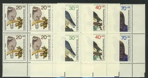 442-445 Jugend Greifvögel 1973, E-Vbl. u.r. Satz **