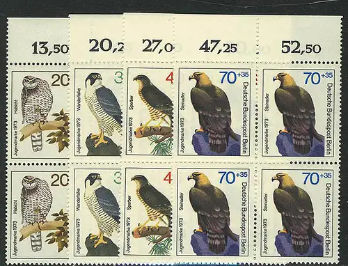 442-445 Jeunes oiseaux de proie 1973, OR-Vbl phrase **