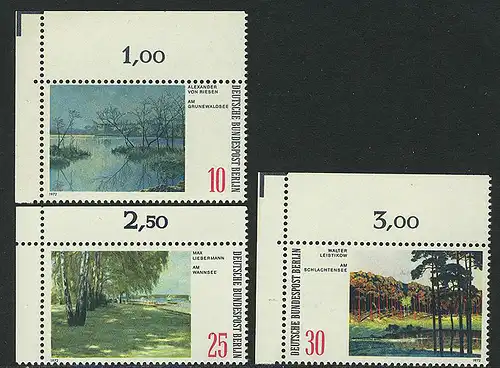 423-425 Landschaften 1972, Ecke o.l. Satz **
