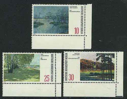 423-425 Landschaften 1972, Ecke u.r. Satz **