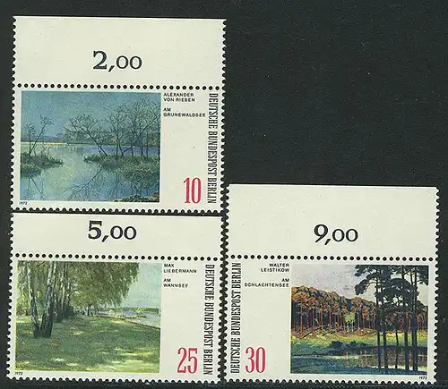 423-425 Landschaften 1972, Oberrand, Satz **