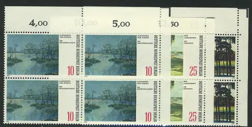 423-425 Landschaften 1972, E-Vbl o.r. Satz **