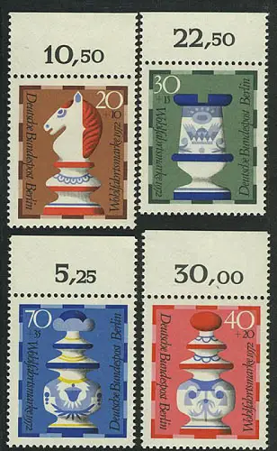 435-438 Wofa Schachfiguren 1972, Oberrand, Satz **