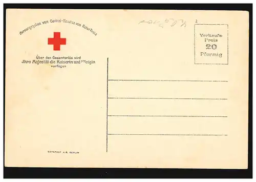 Ansichtkarte vom Juli 1915: Kaiser Wilhelm II. im Schloss zu Posen, ungebraucht 