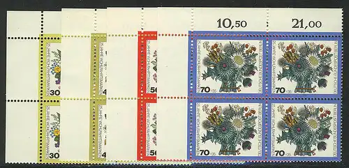 473-476 Wofa bouquets de fleurs 1974, E-Vbl o.l. phrase **