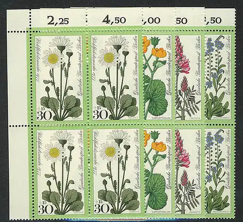 556-559 Wofa Fleurs de pré 1977, E-Vbl o.l. phrase **