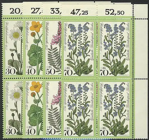 556-559 Wofa Wiesenblumen 1977, E-Vbl o.r. Satz **