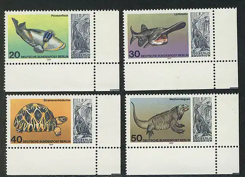 552-555 Aquarium au zoo de Berlin 1977, coin et ensemble **